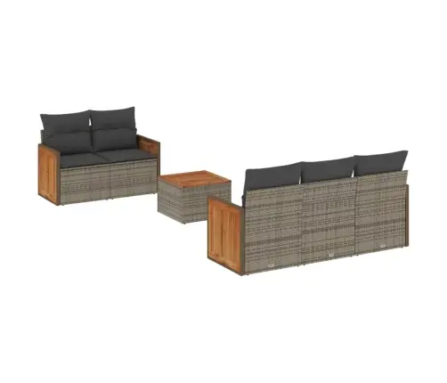 Sofos Komplektas Su Pagalvėlėmis, 6 Dalių, Pilkas, Poliratanas