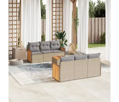 7-Osaline Aiadiivani Komplekt Patjadega, Beež, Polürotang