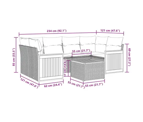 7-Daļīgs Dārza Dīvāna Komplekts, Matrači, Bēša Pe Rotangpalma Vidaxl