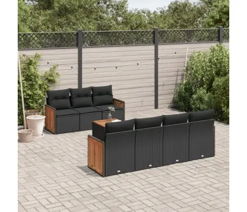 8-Osaline Aiadiivani Komplekt Patjadega, Must, Polürotang