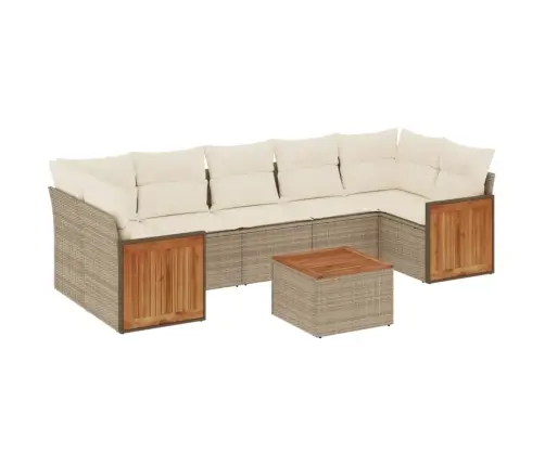 Sofos Komplektas Su Pagalvėlėmis, 8 Dalių, Smėlio, Poliratanas