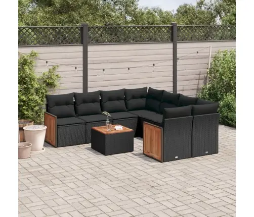 9-Osaline Aiadiivani Komplekt Patjadega, Must, Polürotang