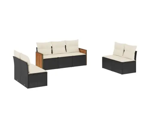 7-Osaline Aiadiivani Komplekt Patjadega, Must, Polürotang