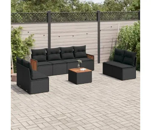 9-Osaline Aiadiivani Komplekt Patjadega, Must, Polürotang