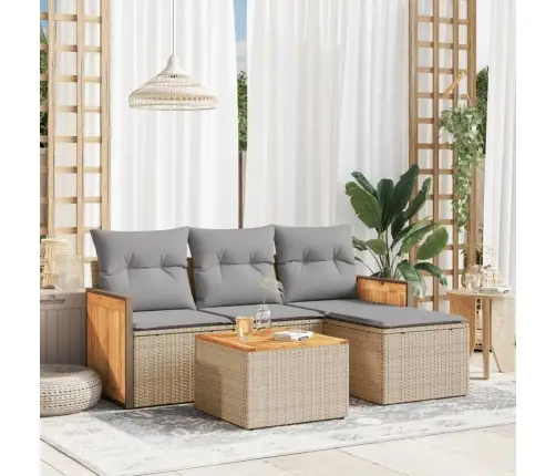 5-Osaline Aiadiivani Komplekt Patjadega, Beež, Polürotang