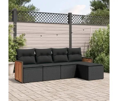 5-Daļīgs Dārza Dīvāna Komplekts Ar Matračiem, Pe Rotangpalma Vidaxl