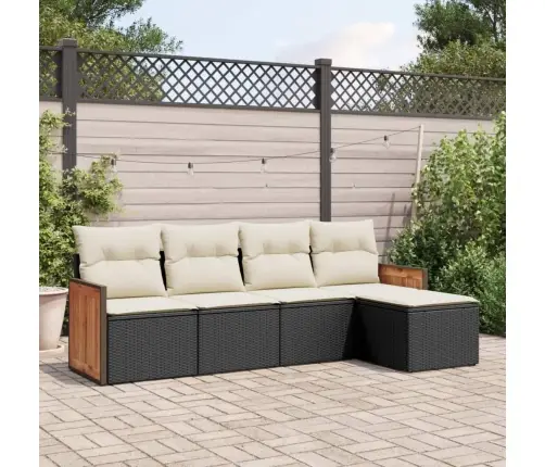 5-Osaline Aiadiivanikomplekt Patjadega, Must, Polürotang