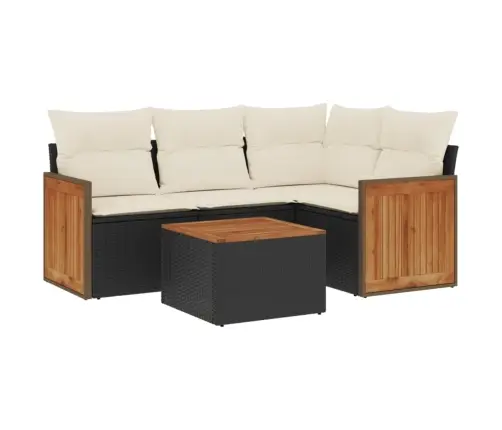 5-Daļīgs Dārza Dīvāna Komplekts Ar Matračiem, Pe Rotangpalma Vidaxl