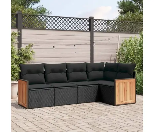 5-Daļīgs Dārza Dīvāna Komplekts Ar Matračiem, Pe Rotangpalma Vidaxl