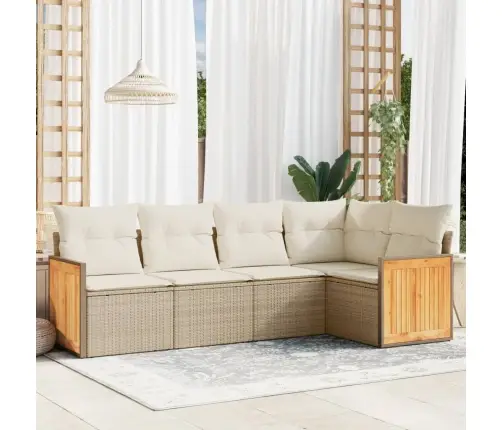 5-Osaline Aiadiivani Komplekt Patjadega, Beež, Polürotang