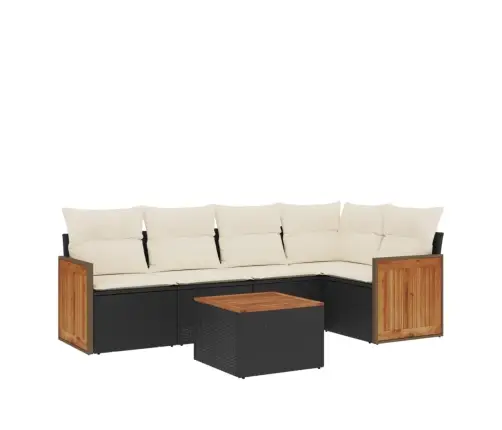 6-Osaline Aiadiivani Komplekt Patjadega, Must, Polürotang