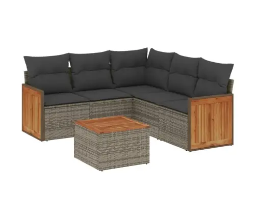 Sofos Komplektas Su Pagalvėlėmis, 6 Dalių, Pilkas, Poliratanas