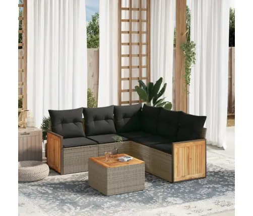 Sofos Komplektas Su Pagalvėlėmis, 6 Dalių, Pilkas, Poliratanas