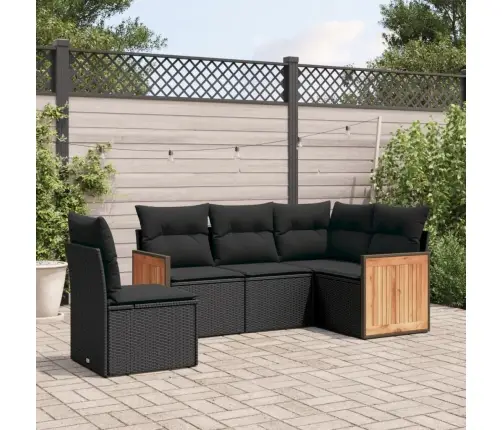 5-Osaline Aiadiivanikomplekt Patjadega, Must, Polürotang