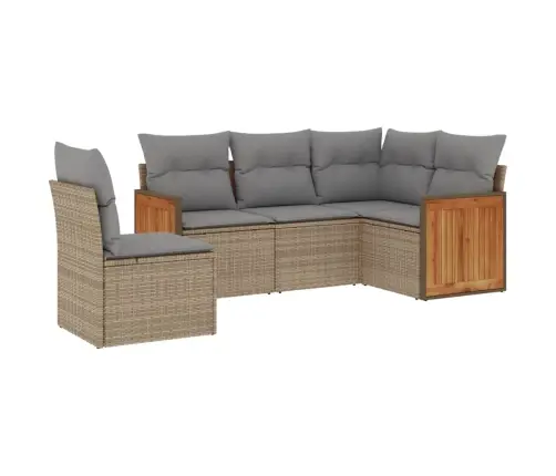 5-Osaline Aiadiivani Komplekt Patjadega, Beež, Polürotang