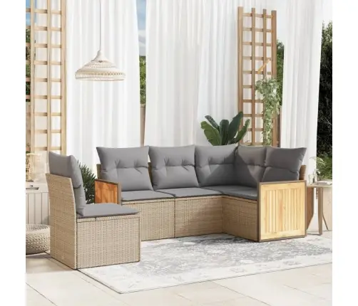 5-Osaline Aiadiivani Komplekt Patjadega, Beež, Polürotang