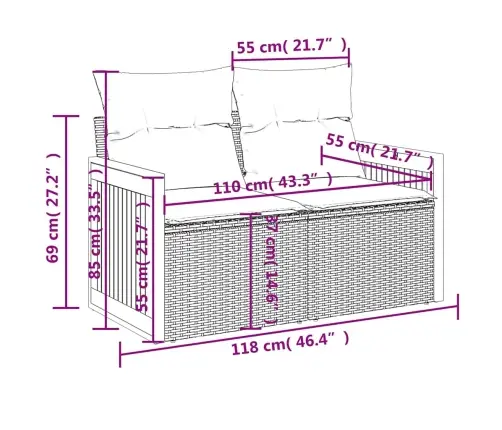 5-Daļīgs Dārza Dīvāna Komplekts Ar Matračiem, Pelēks Pe Pinums Vidaxl