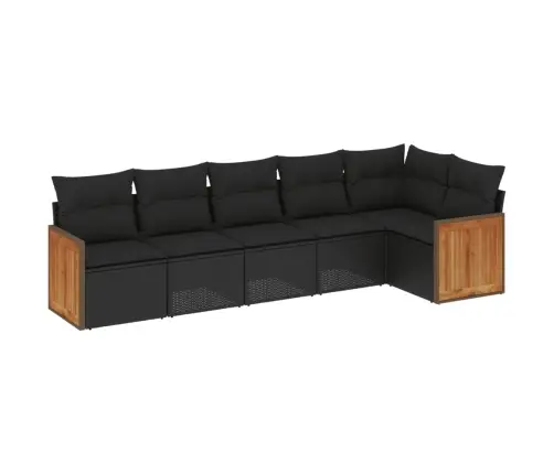 6-Osaline Aiadiivani Komplekt Patjadega, Must, Polürotang