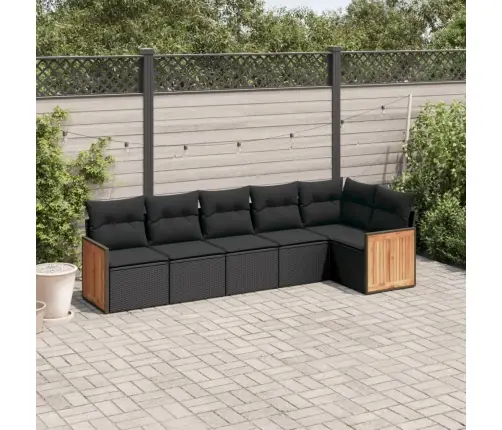 6-Osaline Aiadiivani Komplekt Patjadega, Must, Polürotang