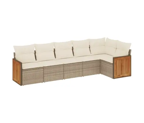 Sofos Komplektas Su Pagalvėlėmis, 6 Dalių, Smėlio, Poliratanas