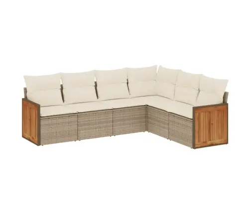 6-Osaline Aiadiivani Komplekt Patjadega, Beež, Polürotang