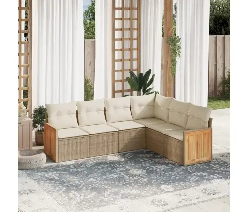 6-Osaline Aiadiivani Komplekt Patjadega, Beež, Polürotang