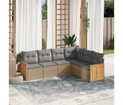 6-Osaline Aiadiivani Komplekt Patjadega, Beež, Polürotang