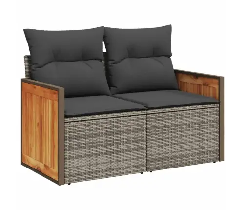 Sofos Komplektas Su Pagalvėlėmis, 7 Dalių, Pilkas, Poliratanas Sofos Komplektas Su Pagalvėlėmis, 7 Dalių, Pilkas, Poliratanas