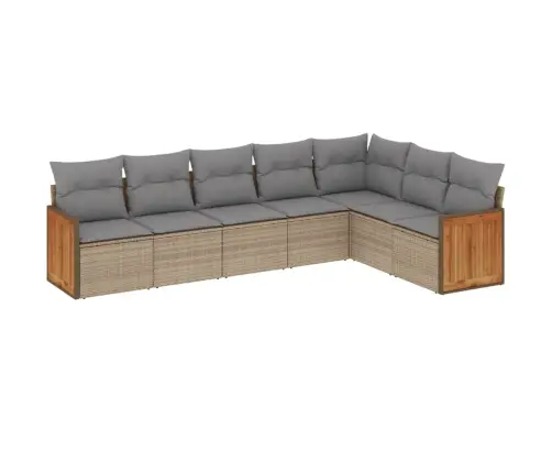 7-Osaline Aiadiivani Komplekt Patjadega, Beež, Polürotang