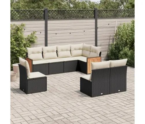 8-Osaline Aiadiivani Komplekt Patjadega, Must, Polürotang