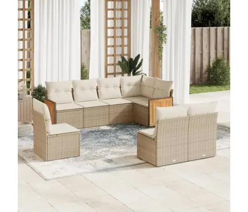 8-Osaline Aiadiivani Komplekt Patjadega, Beež, Polürotang