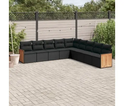 9-Osaline Aiadiivani Komplekt Patjadega, Must, Polürotang