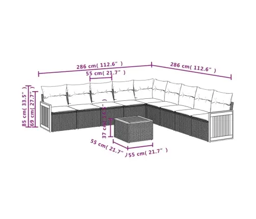 10-Osaline Aiadiivani Komplekt Patjadega, Beež, Polürotang