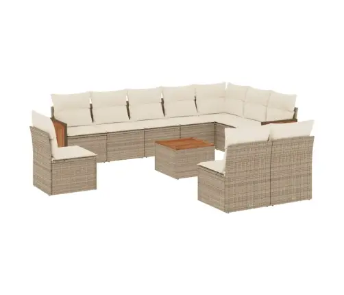 11-Osaline Aiadiivani Komplekt Patjadega, Beež, Polürotang