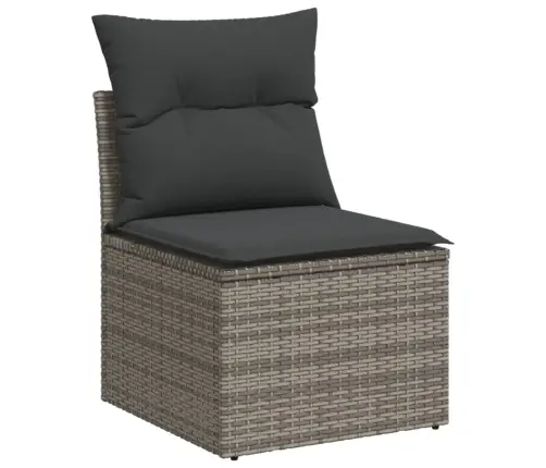 Sodo Komplektas Su Pagalvėlėmis, 11 Dalių, Pilkas, Poliratanas