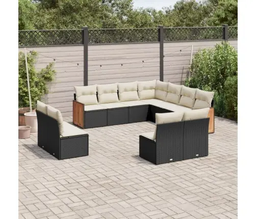 11-Osaline Aiadiivani Komplekt Patjadega, Must, Polürotang