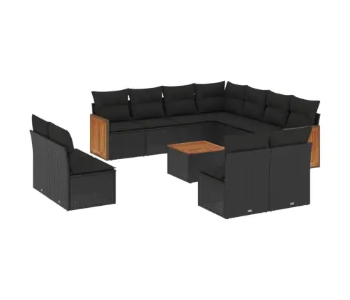 12-Osaline Aiadiivani Komplekt Patjadega, Must, Polürotang