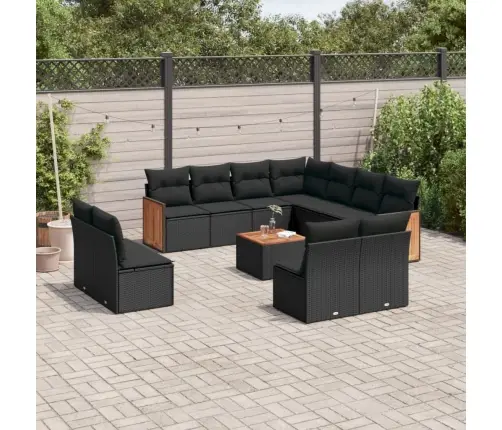 12-Osaline Aiadiivani Komplekt Patjadega, Must, Polürotang