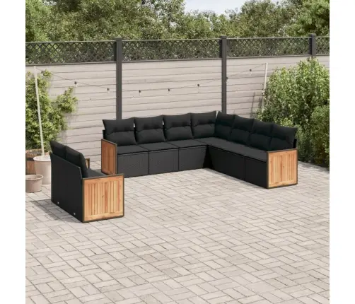 9-Osaline Aiadiivani Komplekt Patjadega, Must, Polürotang