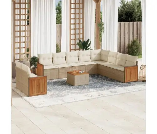 11-Osaline Aiadiivani Komplekt Patjadega, Beež, Polürotang