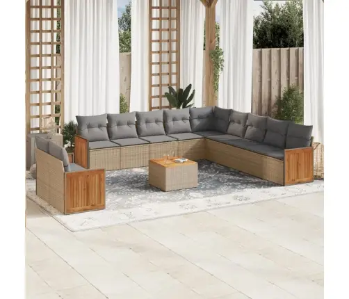 12-Osaline Aiadiivani Komplekt Patjadega, Beež, Polürotang