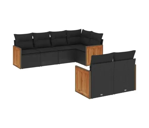 7-Osaline Aiadiivani Komplekt Patjadega, Must, Polürotang