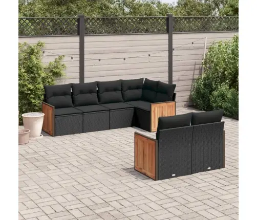 7-Osaline Aiadiivani Komplekt Patjadega, Must, Polürotang