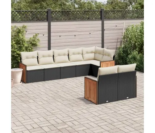 8-Osaline Aiadiivani Komplekt Patjadega, Must, Polürotang