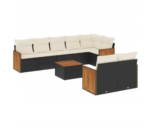 9-Osaline Aiadiivani Komplekt Patjadega, Must, Polürotang