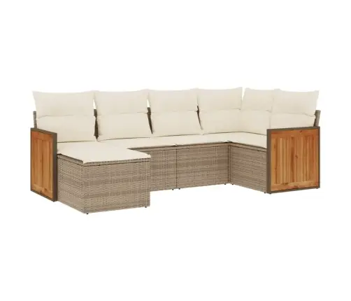 6-Osaline Aiadiivani Komplekt Patjadega, Beež, Polürotang