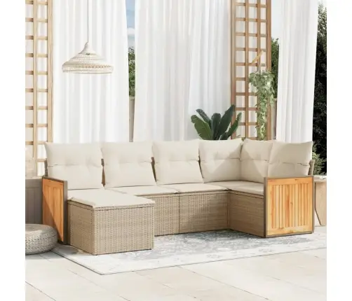 6-Osaline Aiadiivani Komplekt Patjadega, Beež, Polürotang