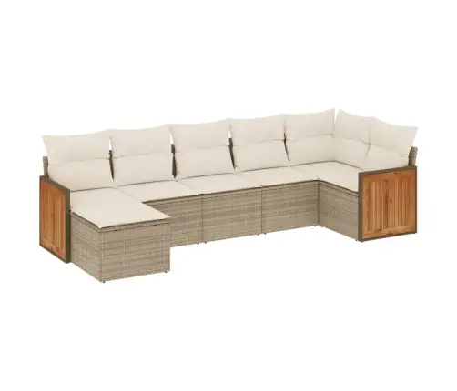 7-Osaline Aiadiivani Komplekt Patjadega, Beež, Polürotang