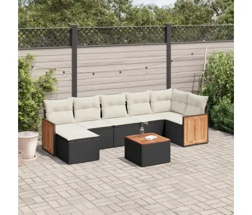 8-Daļīgs Dārza Dīvāna Komplekts, Matrači, Melna Pe Rotangpalma Vidaxl