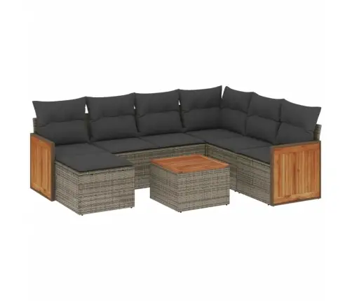 8-Osaline Aiadiivani Komplekt Patjadega, Hall, Polürotang 8-Osaline Aiadiivani Komplekt Patjadega, Hall, Polürotang